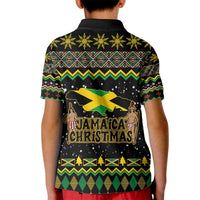Jamaican Christmas Kid Polo Shirt - Rastafarian Lion with Xmas Elements Reggae Style - Wonder Print Shop