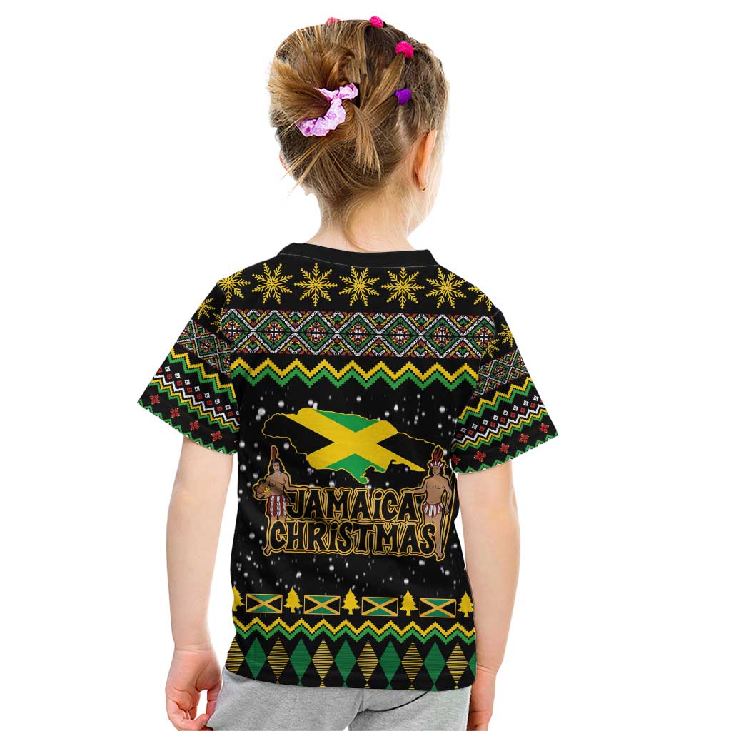 Jamaican Christmas Kid T Shirt - Rastafarian Lion with Xmas Elements Reggae Style - Wonder Print Shop