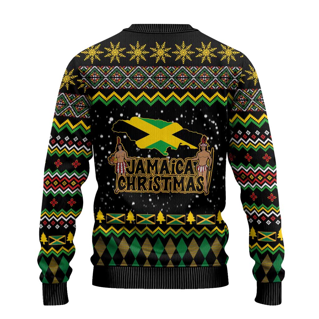 Jamaican Christmas Ugly Christmas Sweater - Rastafarian Lion with Xmas Elements Reggae Style - Wonder Print Shop