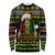 Jamaican Christmas Long Sleeve Shirt - Rastafarian Lion with Xmas Elements Reggae Style - Wonder Print Shop