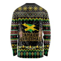 Jamaican Christmas Long Sleeve Shirt - Rastafarian Lion with Xmas Elements Reggae Style - Wonder Print Shop