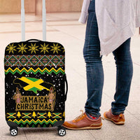 Jamaican Christmas Luggage Cover - Rastafarian Lion with Xmas Elements Reggae Style - Wonder Print Shop