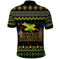 Jamaican Christmas Polo Shirt - Rastafarian Lion with Xmas Elements Reggae Style - Wonder Print Shop