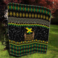 Jamaican Christmas Quilt - Rastafarian Lion with Xmas Elements Reggae Style - Wonder Print Shop