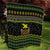 Jamaican Christmas Quilt - Rastafarian Lion with Xmas Elements Reggae Style - Wonder Print Shop