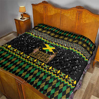Jamaican Christmas Quilt - Rastafarian Lion with Xmas Elements Reggae Style - Wonder Print Shop