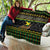 Jamaican Christmas Quilt - Rastafarian Lion with Xmas Elements Reggae Style - Wonder Print Shop