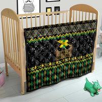 Jamaican Christmas Quilt - Rastafarian Lion with Xmas Elements Reggae Style - Wonder Print Shop