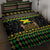 Jamaican Christmas Quilt Bed Set - Rastafarian Lion with Xmas Elements Reggae Style - Wonder Print Shop