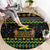 Jamaican Christmas Round Carpet - Rastafarian Lion with Xmas Elements Reggae Style