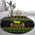 Jamaican Christmas Round Carpet - Rastafarian Lion with Xmas Elements Reggae Style