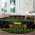 Jamaican Christmas Round Carpet - Rastafarian Lion with Xmas Elements Reggae Style