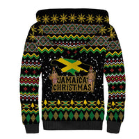 Jamaican Christmas Sherpa Hoodie - Rastafarian Lion with Xmas Elements Reggae Style - Wonder Print Shop