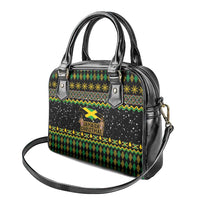 Jamaican Christmas Shoulder Handbag - Rastafarian Lion with Xmas Elements Reggae Style