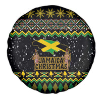 Jamaican Christmas Spare Tire Cover - Rastafarian Lion with Xmas Elements Reggae Style - Wonder Print Shop