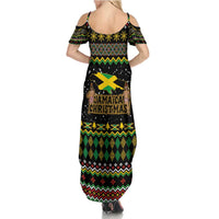 Jamaican Christmas Summer Maxi Dress - Rastafarian Lion with Xmas Elements Reggae Style - Wonder Print Shop