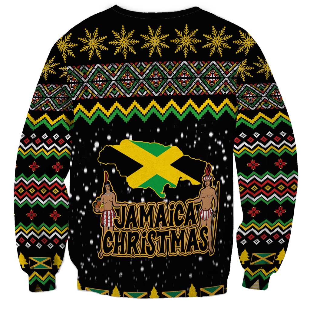 Jamaican Christmas Sweatshirt - Rastafarian Lion with Xmas Elements Reggae Style - Wonder Print Shop