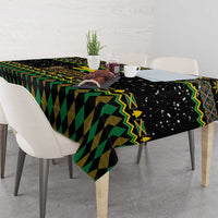 Jamaican Christmas Tablecloth - Rastafarian Lion with Xmas Elements Reggae Style - Wonder Print Shop