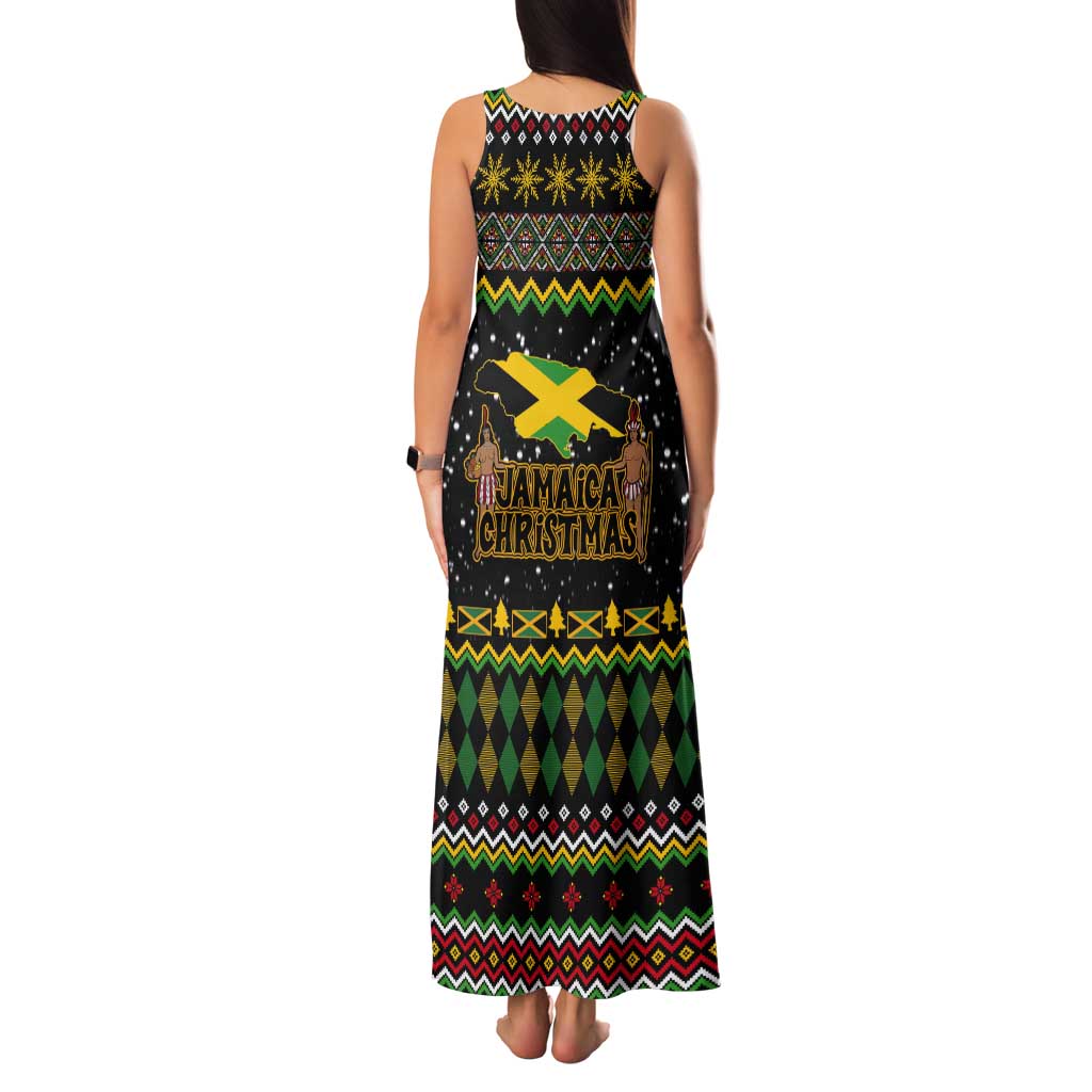 Jamaican Christmas Tank Maxi Dress - Rastafarian Lion with Xmas Elements Reggae Style - Wonder Print Shop