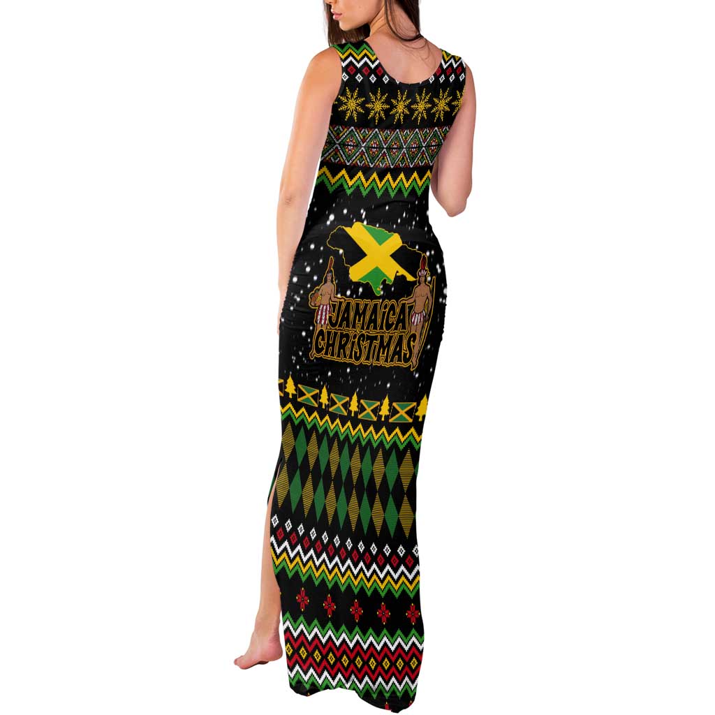 Jamaican Christmas Tank Maxi Dress - Rastafarian Lion with Xmas Elements Reggae Style - Wonder Print Shop