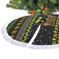 Jamaican Christmas Tree Skirt - Rastafarian Lion with Xmas Elements Reggae Style - Wonder Print Shop