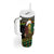 Jamaican Christmas Tumbler With Handle Rastafarian Lion with Xmas Elements Reggae Style - Wonder Print Shop