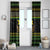 Jamaican Christmas Window Curtain - Rastafarian Lion with Xmas Elements Reggae Style - Wonder Print Shop