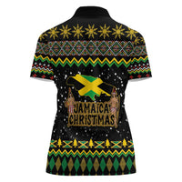 Jamaican Christmas Women Polo Shirt - Rastafarian Lion with Xmas Elements Reggae Style - Wonder Print Shop