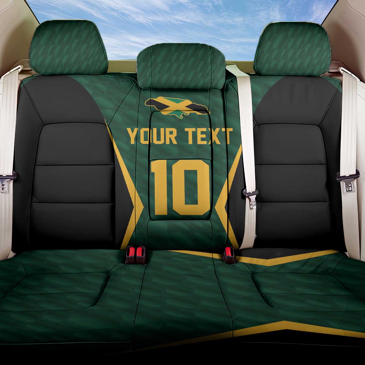 Custom Jamaican Cricket Jersey Special Edition 2024 Back Car Seat Cover - Wonder Print Shop