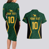 Custom Jamaican Cricket Jersey Special Edition 2024 Couples Matching Long Sleeve Bodycon Dress and Hawaiian Shirt - Wonder Print Shop