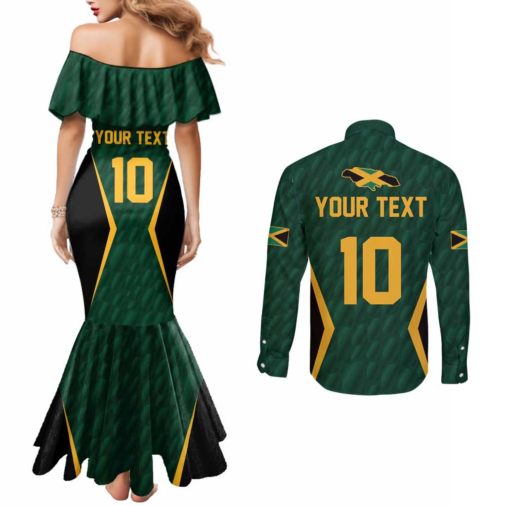 Custom Jamaican Cricket Jersey Special Edition 2024 Couples Matching Mermaid Dress and Long Sleeve Button Shirt