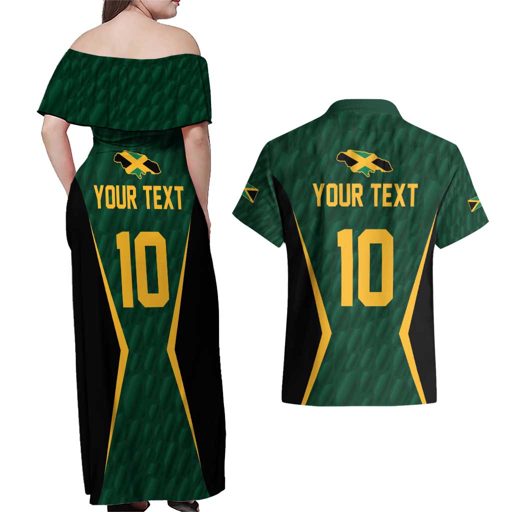 Custom Jamaican Cricket Jersey Special Edition 2024 Couples Matching Off Shoulder Maxi Dress and Hawaiian Shirt - Wonder Print Shop