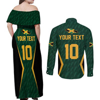 Custom Jamaican Cricket Jersey Special Edition 2024 Couples Matching Off Shoulder Maxi Dress and Long Sleeve Button Shirt - Wonder Print Shop