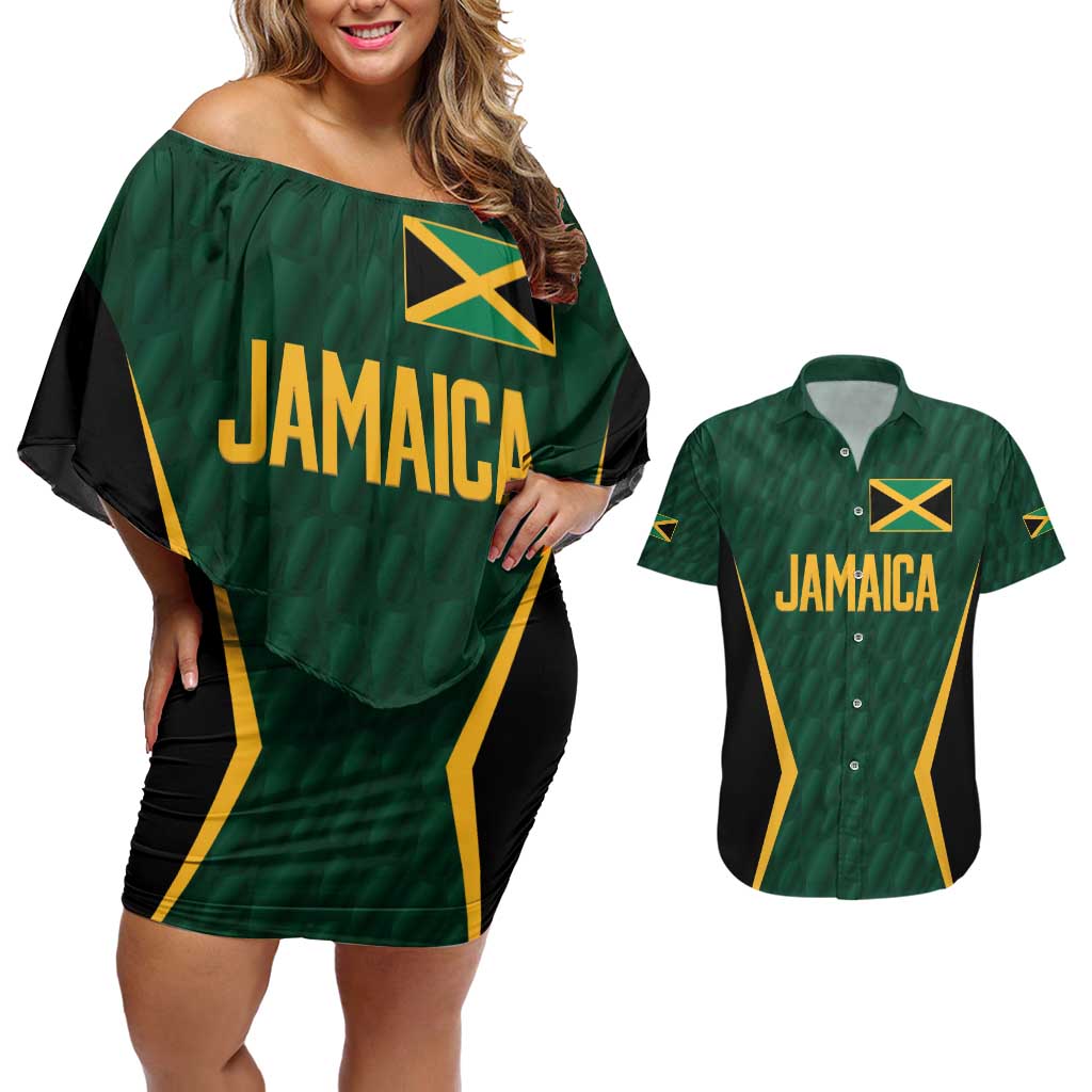 Custom Jamaican Cricket Jersey Special Edition 2024 Couples Matching Off Shoulder Short Dress and Hawaiian Shirt - Wonder Print Shop