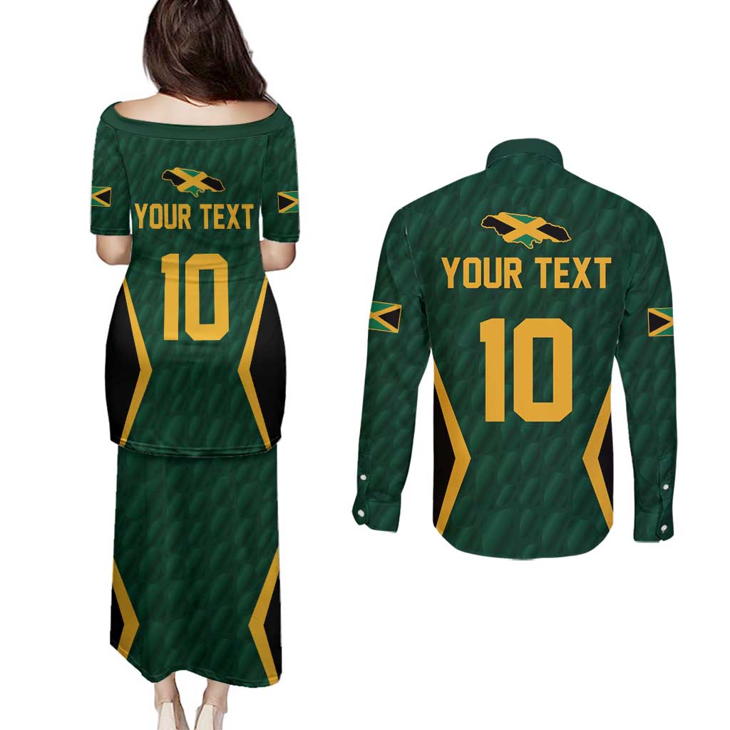 Custom Jamaican Cricket Jersey Special Edition 2024 Couples Matching Puletasi and Long Sleeve Button Shirt - Wonder Print Shop