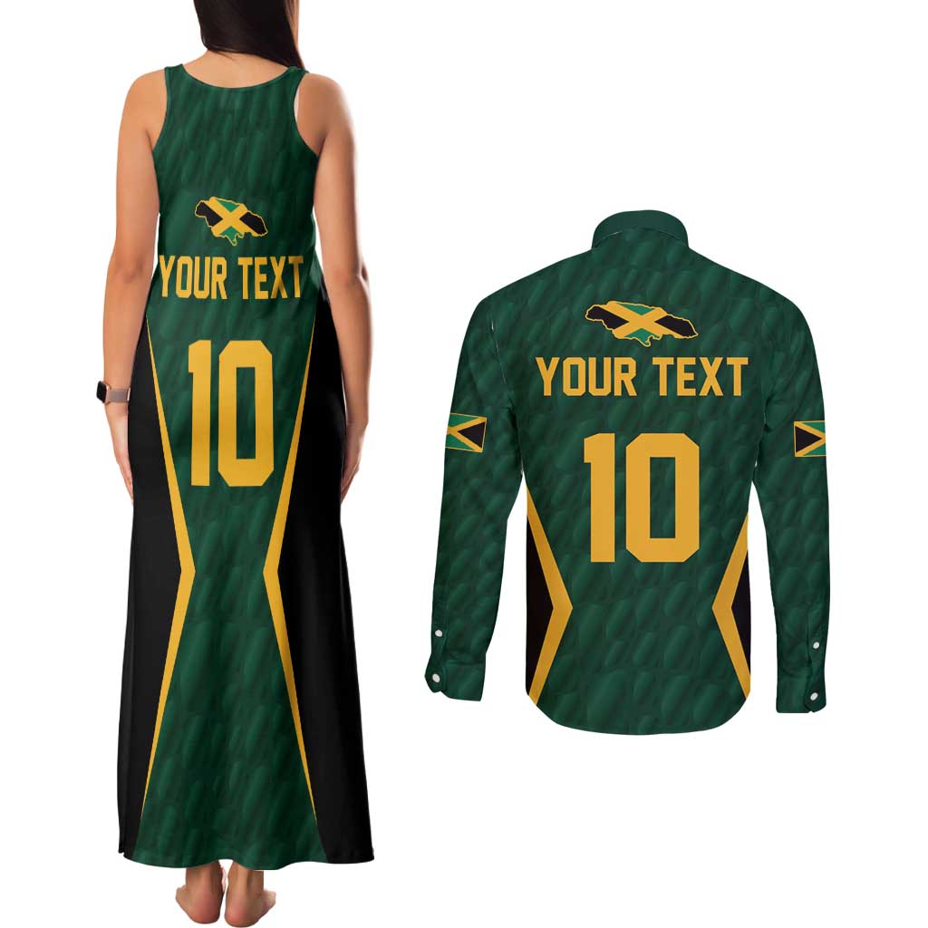 Custom Jamaican Cricket Jersey Special Edition 2024 Couples Matching Tank Maxi Dress and Long Sleeve Button Shirt - Wonder Print Shop