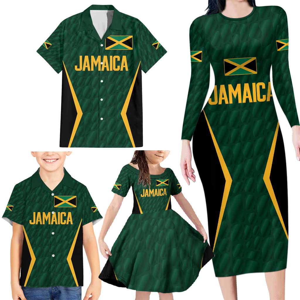 Custom Jamaican Cricket Jersey Special Edition 2024 Family Matching Long Sleeve Bodycon Dress and Hawaiian Shirt - Wonder Print Shop