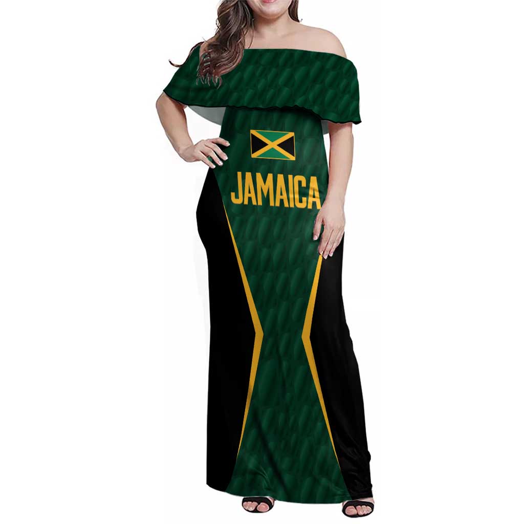 Custom Jamaican Cricket Jersey Special Edition 2024 Family Matching Off Shoulder Maxi Dress and Hawaiian Shirt - Wonder Print Shop