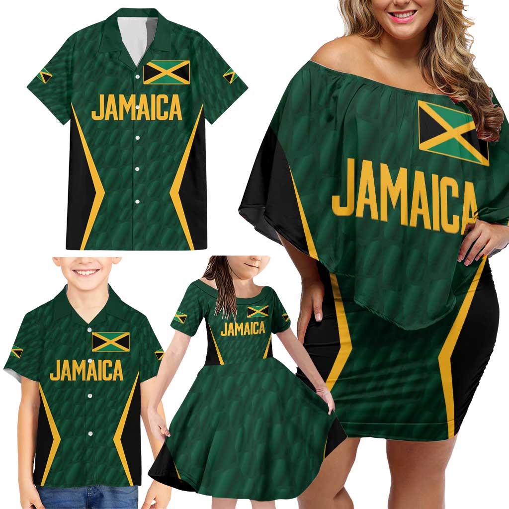 Custom Jamaican Cricket Jersey Special Edition 2024 Family Matching Off Shoulder Short Dress and Hawaiian Shirt - Wonder Print Shop