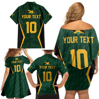 Custom Jamaican Cricket Jersey Special Edition 2024 Family Matching Off Shoulder Short Dress and Hawaiian Shirt - Wonder Print Shop