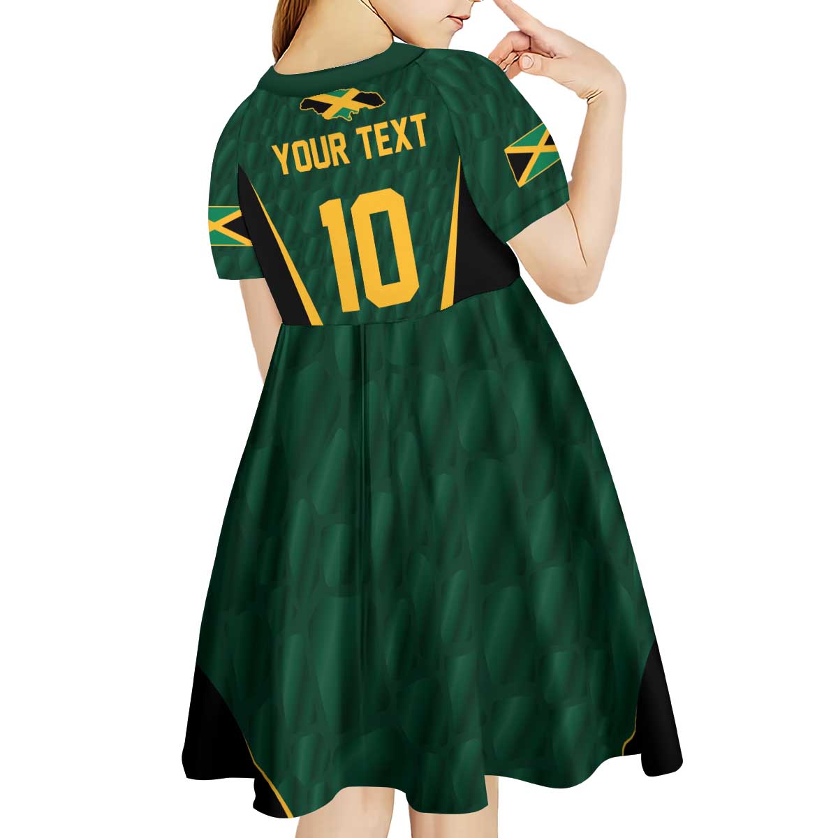 Custom Jamaican Cricket Jersey Special Edition 2024 Kid Short Sleeve Dress - Wonder Print Shop