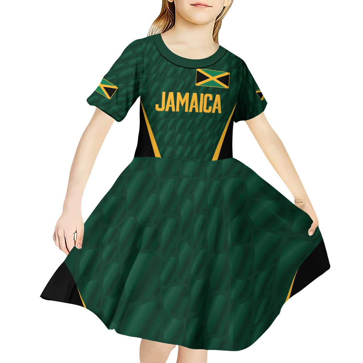 Custom Jamaican Cricket Jersey Special Edition 2024 Kid Short Sleeve Dress - Wonder Print Shop