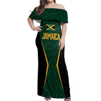 Custom Jamaican Cricket Jersey Special Edition 2024 Off Shoulder Maxi Dress - Wonder Print Shop