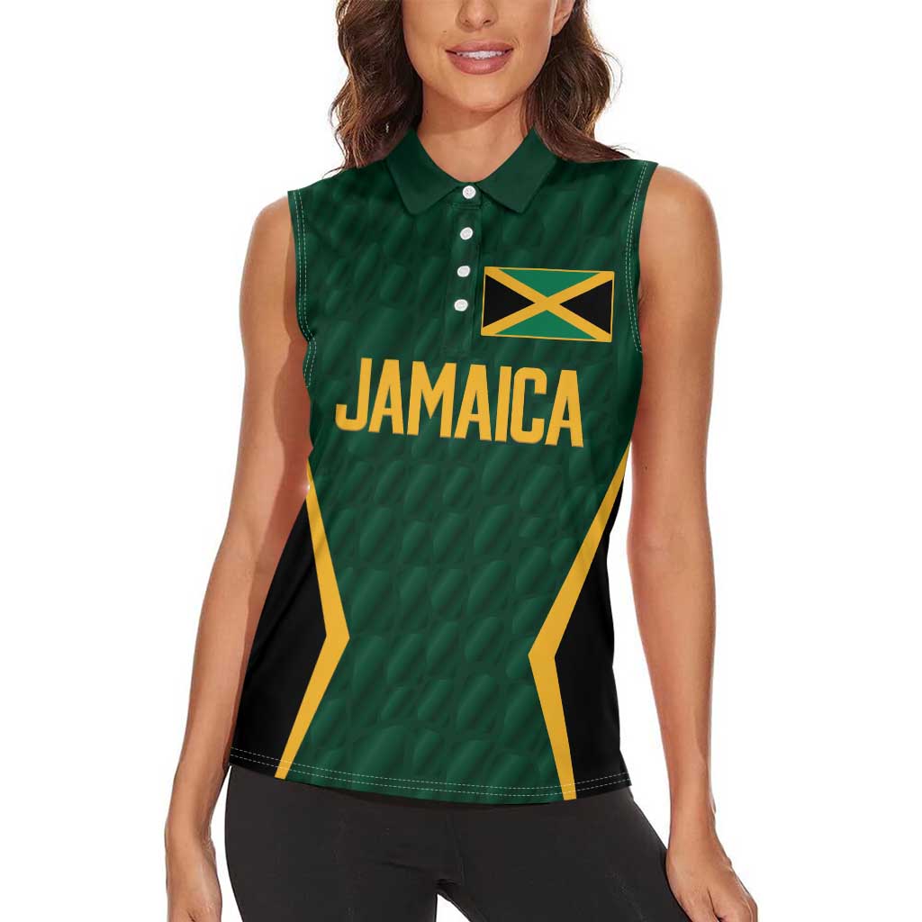 Custom Jamaican Cricket Jersey Special Edition 2024 Women Sleeveless Polo Shirt - Wonder Print Shop