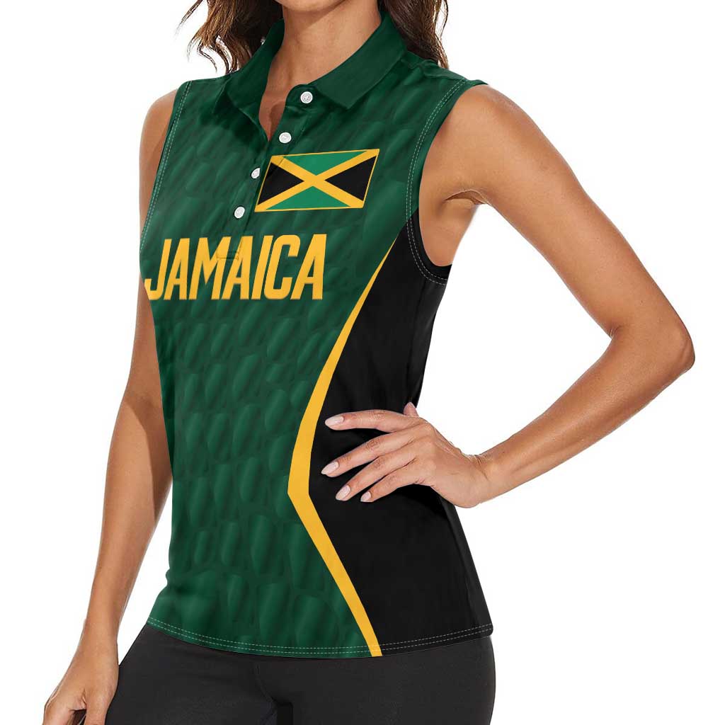 Custom Jamaican Cricket Jersey Special Edition 2024 Women Sleeveless Polo Shirt - Wonder Print Shop