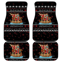 Vikings Christmas Car Mats Santa Warrior on The Viking Ship with Xmas and Snowflake Pattern - Wonder Print Shop
