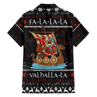 Vikings Christmas Family Matching Off The Shoulder Long Sleeve Dress and Hawaiian Shirt Santa Warrior on The Viking Ship with Xmas and Snowflake Pattern - Wonder Print Shop