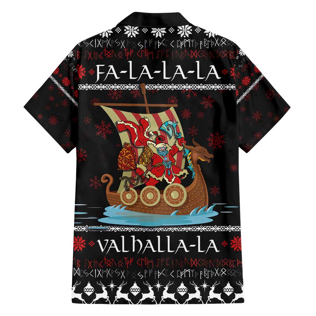 Vikings Christmas Family Matching Off Shoulder Maxi Dress and Hawaiian Shirt Santa Warrior on The Viking Ship with Xmas and Snowflake Pattern - Wonder Print Shop