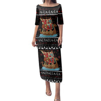 Vikings Christmas Family Matching Puletasi and Hawaiian Shirt Santa Warrior on The Viking Ship with Xmas and Snowflake Pattern - Wonder Print Shop