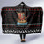 Vikings Christmas Hooded Blanket Santa Warrior on The Viking Ship with Xmas and Snowflake Pattern